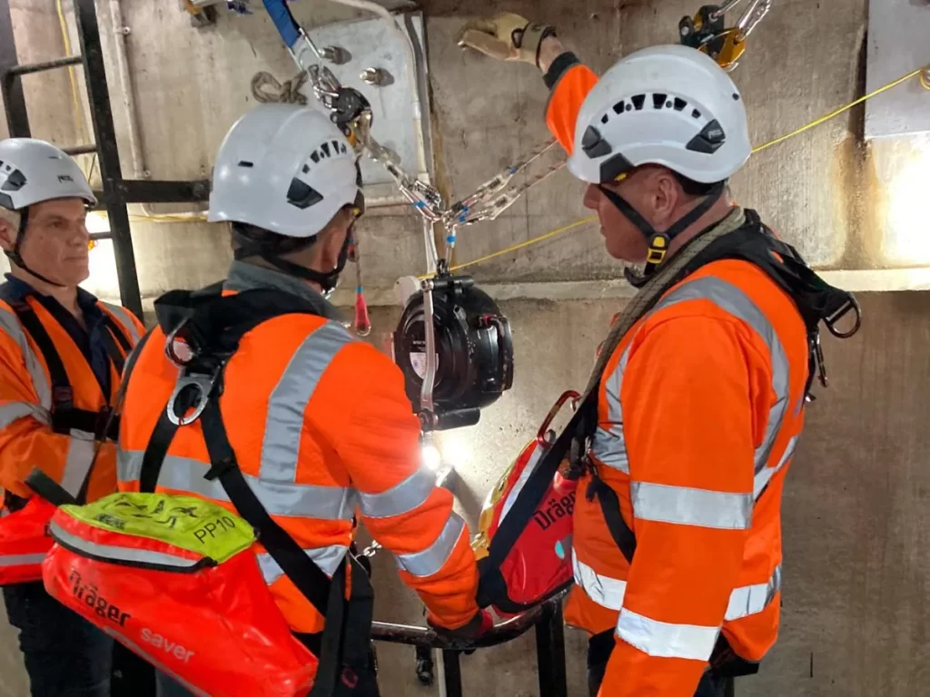 Rescue team going through the plans for the operation