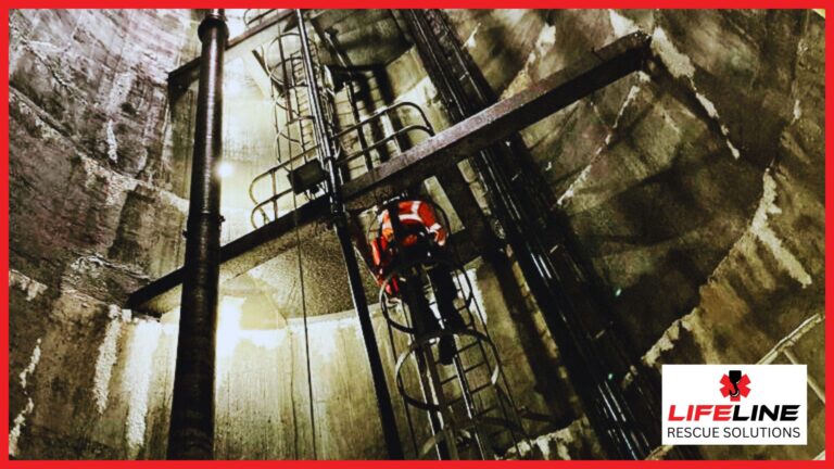 Person going down a tunnel through the tunnel stairs