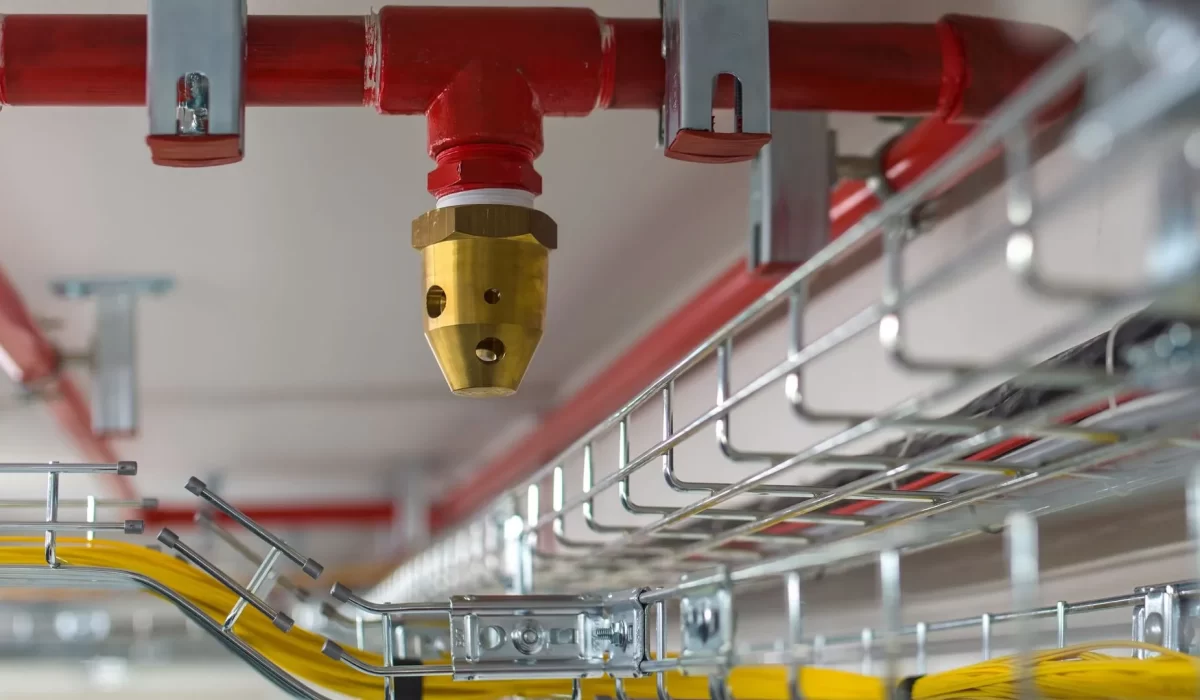 Checking and review of the fire sprinkler and other wires in the ceiling