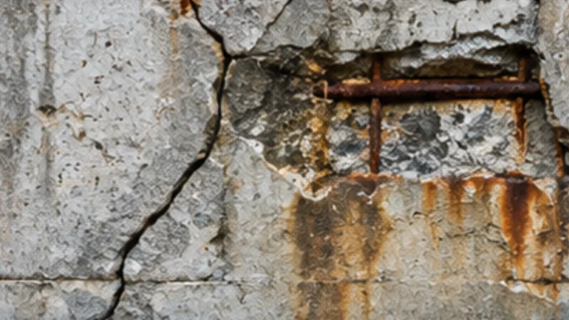 A Crack showing structural damage in an underground wall